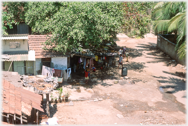 Lane between the houses.