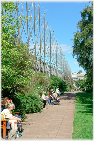 Glass house facade.