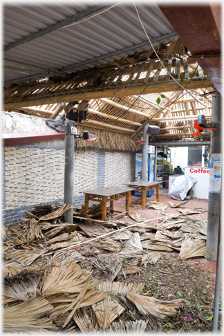 The mess of de-thatching.
