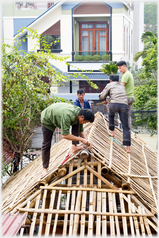 Roof supports being checked.