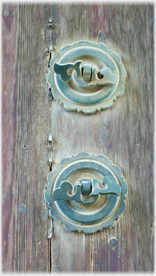 Handles on the main door.