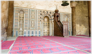 Tile work in the main hall.