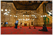 The interior of the Great Mosque on the Citadel in Cairo.