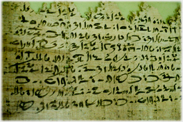 Demotic calligraphy on papyrus.