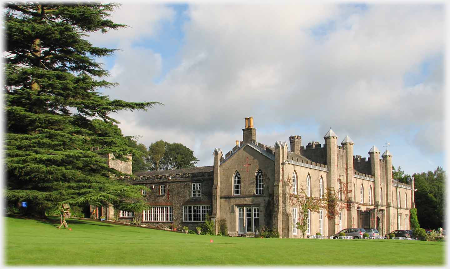 Large two story nineteenth century building.