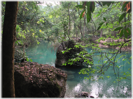 Galde with turquoise water.