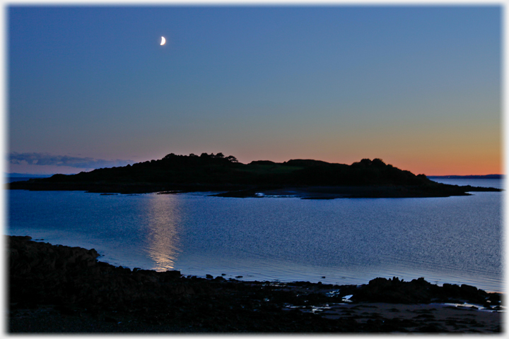 Moon reflecting in the sea.