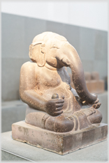 A carving of Ganesha.