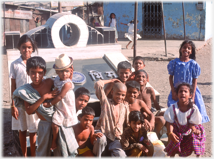 Children outside the clinic.