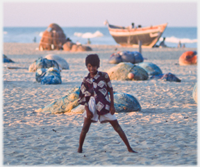 Boy posing for camera.