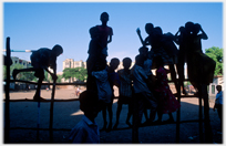 Children in silhoutte.