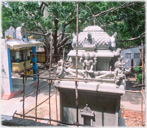 A new Hindu shrine, with a little scaffolding remaining.