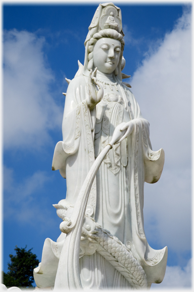 Front of the Buddha statue.