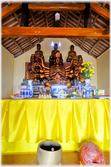 The main altar of the Trinh Pagoda.