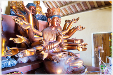 The many armed Buddha from the left.