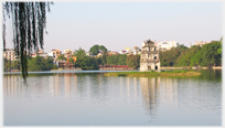 Looking up Hoan Kiem Lake