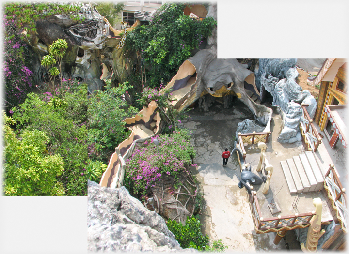 Composite image of courtyard area.