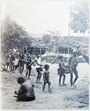 Old photograph of village procession.