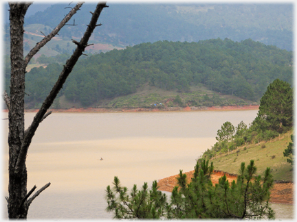 A view of Da Thien Lake looking south.