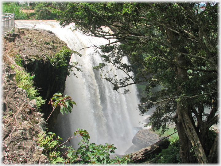 High volume falls seen from beside them.