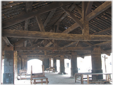 Inside the market hall.