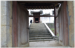 Wall doors and steps.