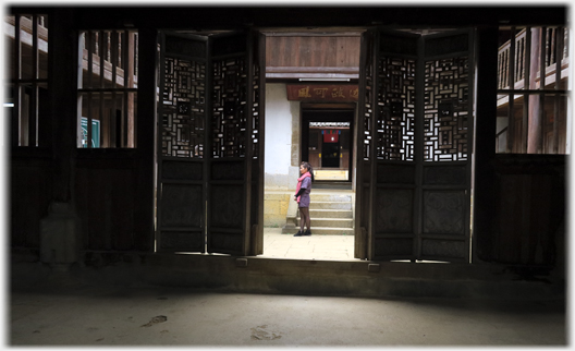 Screens at the main courtyard.