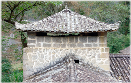 Corner tower and roof.