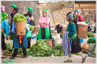 Greens being sold.