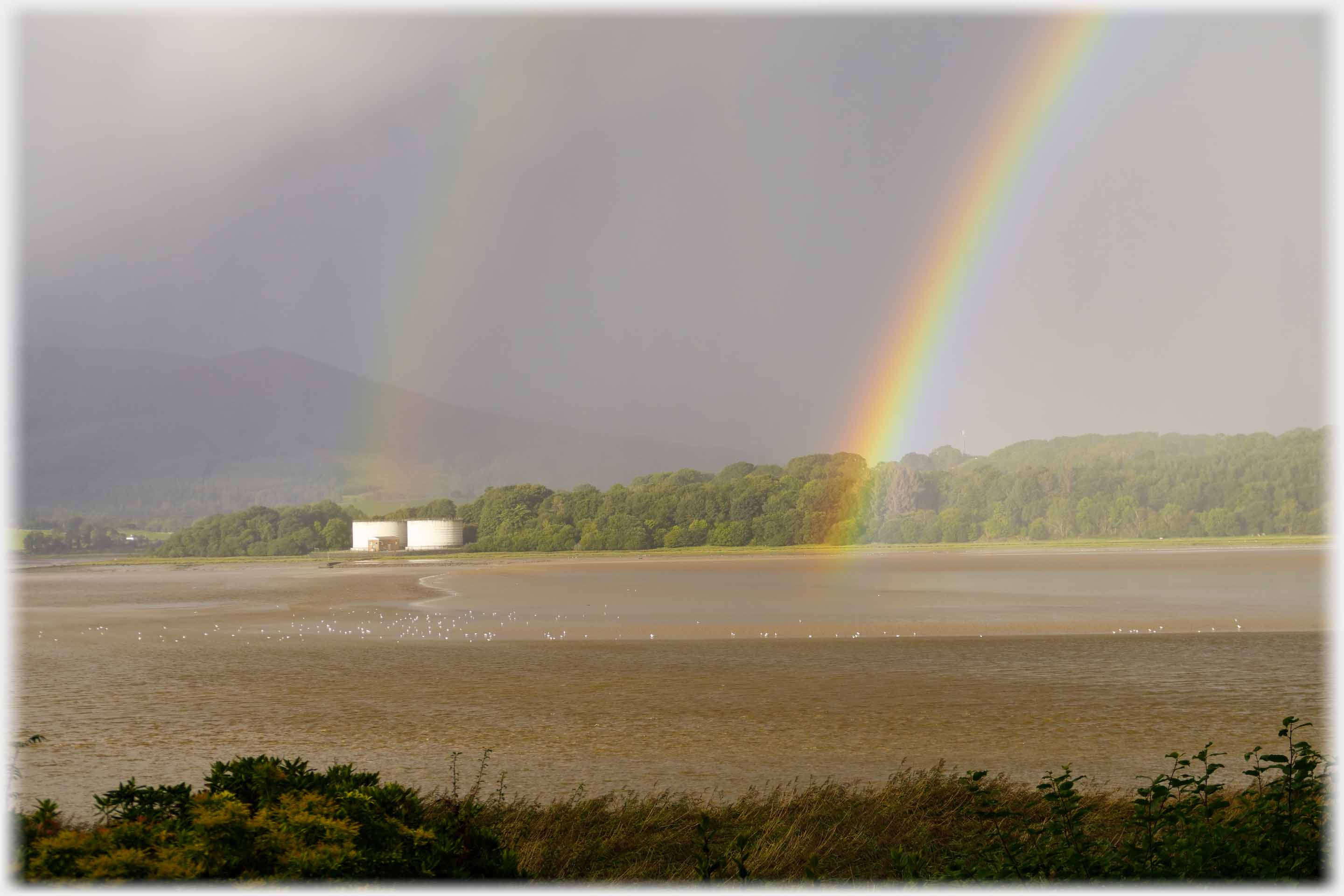 Double rainbow, secondary touching tanks.