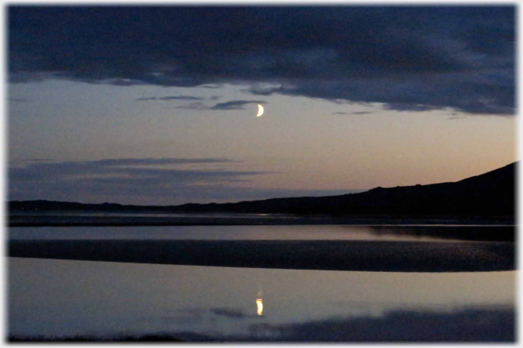 Moon reflected in water.