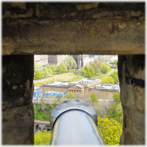 View through loop over cannon to national gallery.
