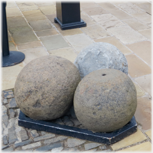 Three stone balls.