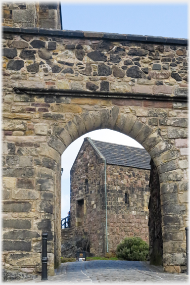 The end of the chapel framed in the gateway.