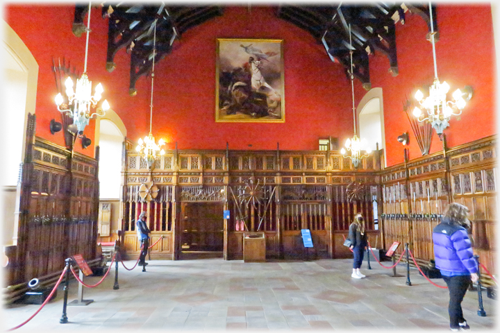 The Hall with its wooden panels.