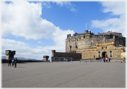 Empty esplanade with castle at end.