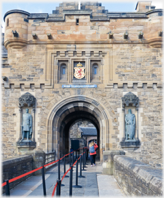 Looking along bridge at Castle entrance.