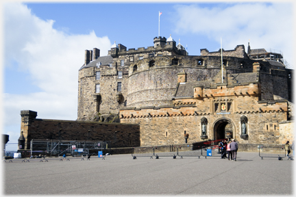 The entrance to the Castle across the esplanade.