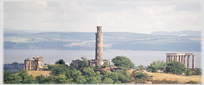 Calton Hill and its monuments.