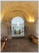 Inside St. Margarets Chapel in Edinburgh Castle.