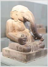 Ganesha the elephant god in stone.