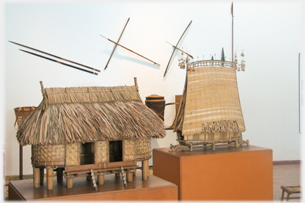 Two models of houses.