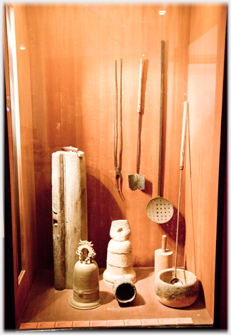 Cabinet display of casting equipment.