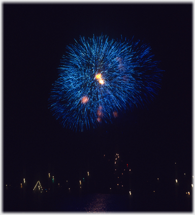 Blue burst firework.