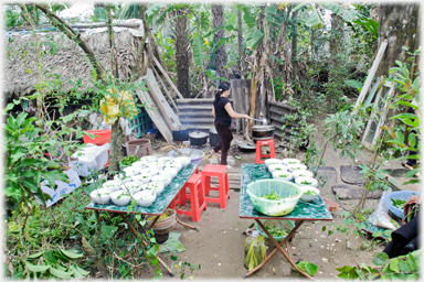 Garden converted to kitchen.