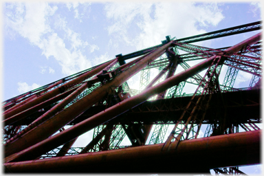 Looking up under the north tower