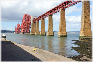 West side of the  bridge and boat