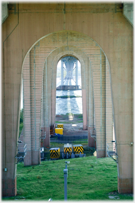 Under the road bridge