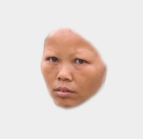 Cut-out of a woman's face.