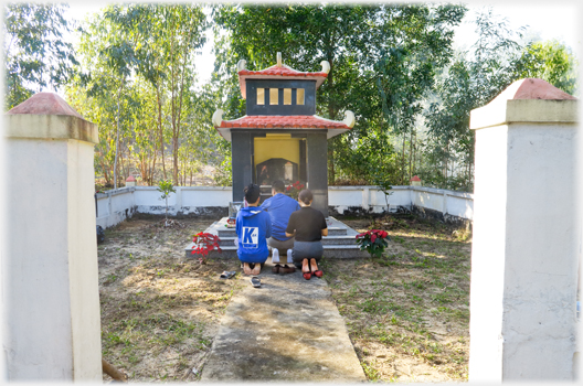 Family remembering ancestors.